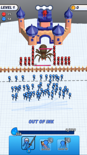 墨水围攻无限金币无限钻石版蜘蛛王对战画面